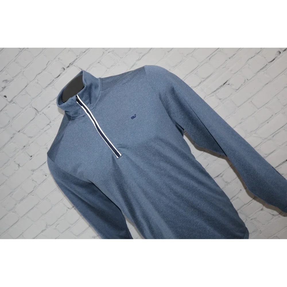 Vineyard Vines Performance 1/4 Zip Pullover Shirt Mens Large Blue Stretch Golf